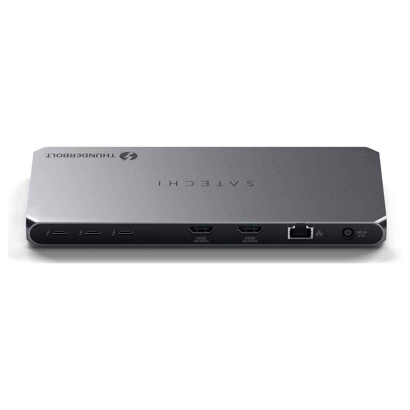 Docking Station Satechi ST-DT4MDM-EU / 3x Thunderbolt 4 / 2x USB-A / 2x HDMI / DisplayLink / Ethernet / SD / 96W PD / 180W – Hiri - 2