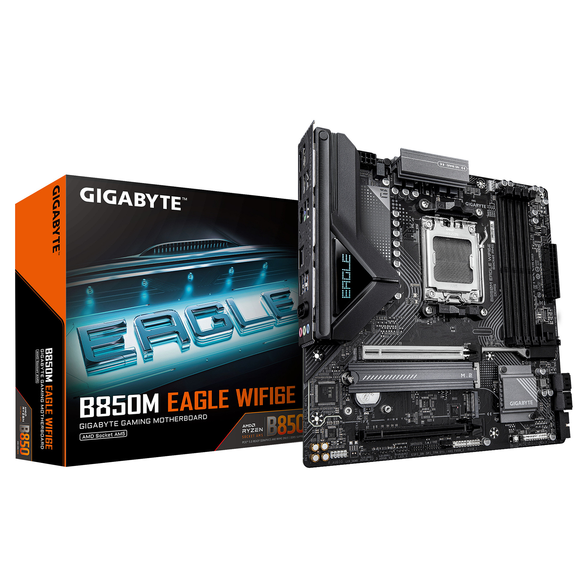Pllakë Amë AMD AM5 Gigabyte B850M Eagle WiFi6E / DDR5 / mATX / HDMI+DP - 1