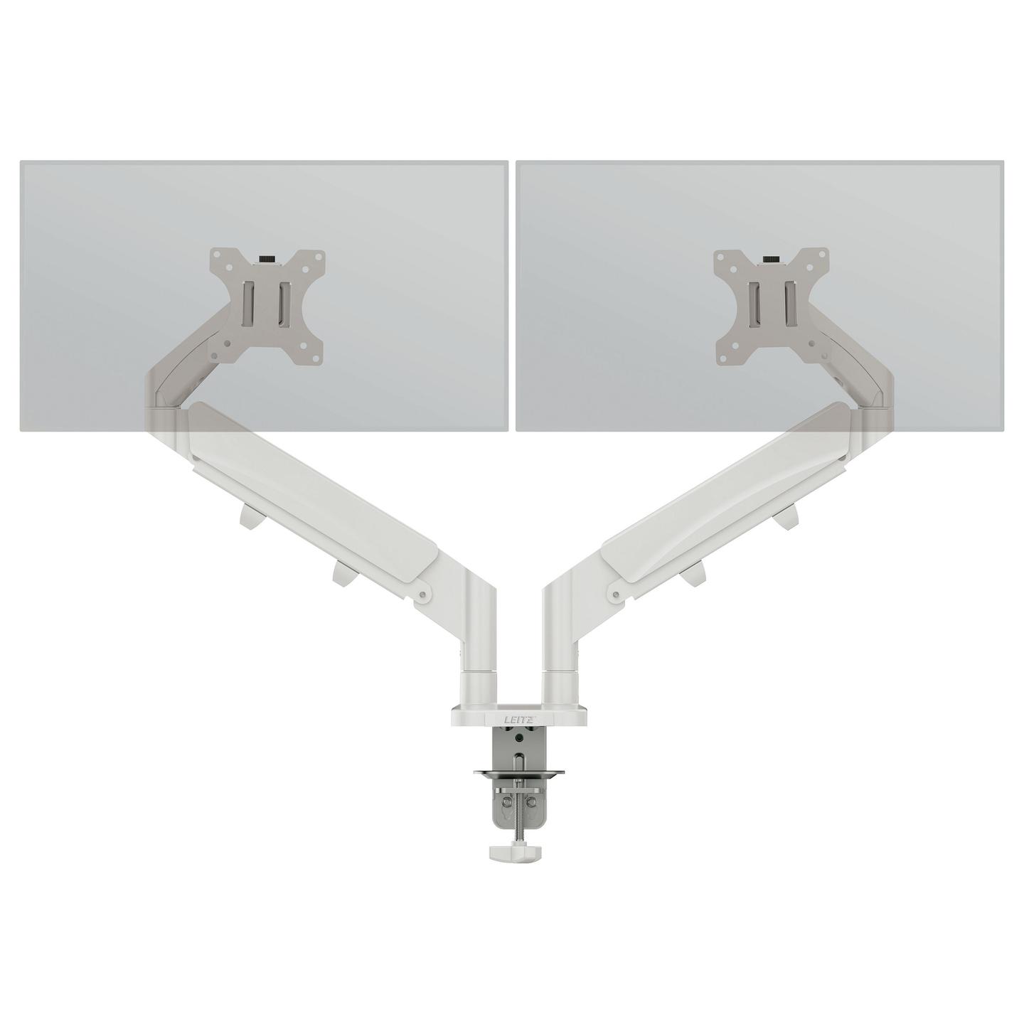 Mbajtëse për Monitor LEITZ Ergo Dual, 2 Monitorë, 17–32", 9kg për Monitor, VESA 75 × 75 / 100 × 100mm, 1120 × 110 × 600mm - Gri