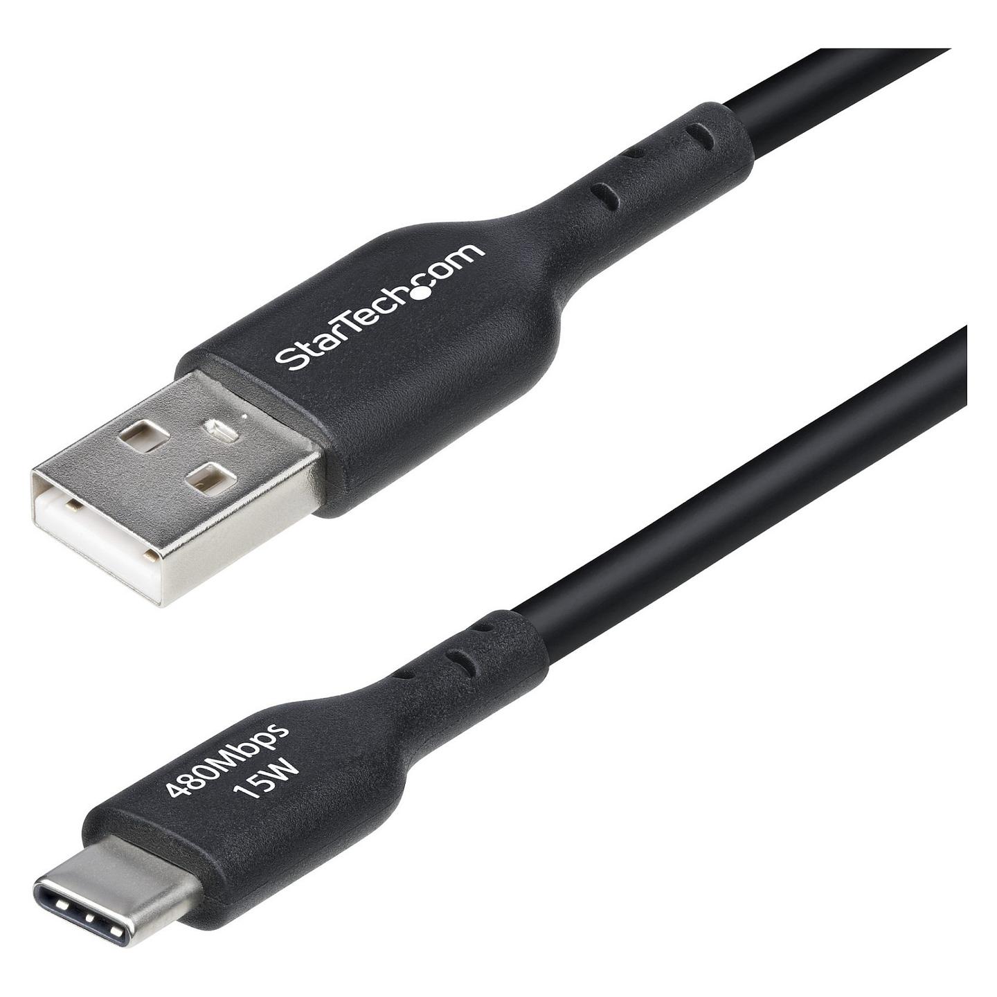 Kabllo StarTech.com USB2AC3MNC, USB-A në USB-C, USB 2.0, 480 Mbps, 15 W, 3 m - Zezë