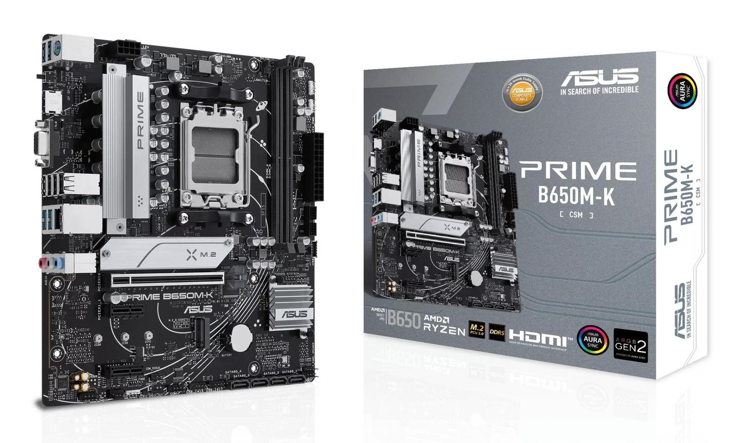 Pllakë Amë ASUS Prime B650M-K / AMD B650 / AM5 / Micro-ATX / DDR5 / PCIe 5.0 / 2.5GbE  - 2