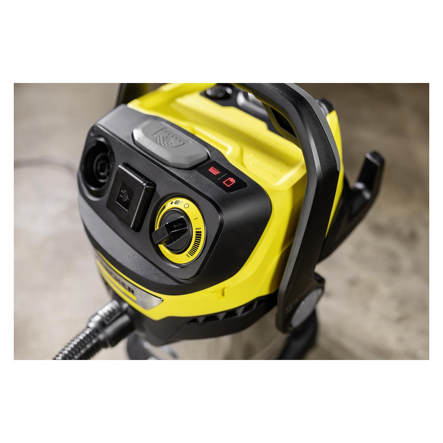 Fshesë Elektrike Kärcher WD 7 Control P S 30/6/35/T, 1400W, 30L, Thithje e Thatë dhe e Lagësht, Kontroll Bluetooth, Pastrim i Filtrit – Verdhë/Argjend/Zezë - 8