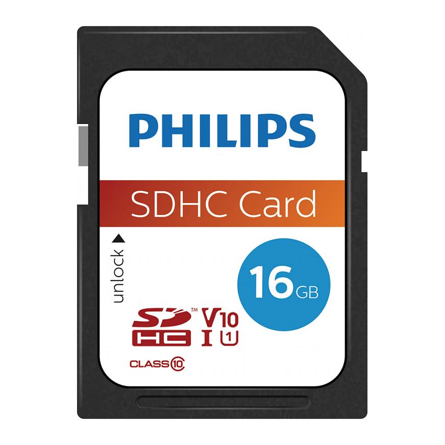 Kartë Memorie SD Philips FM16SD45B / 16GB / SDHC / UHS-I U1 / Class 10 / V10 / 80MB/s / 20MB/s - Zezë/Bardhë - 1