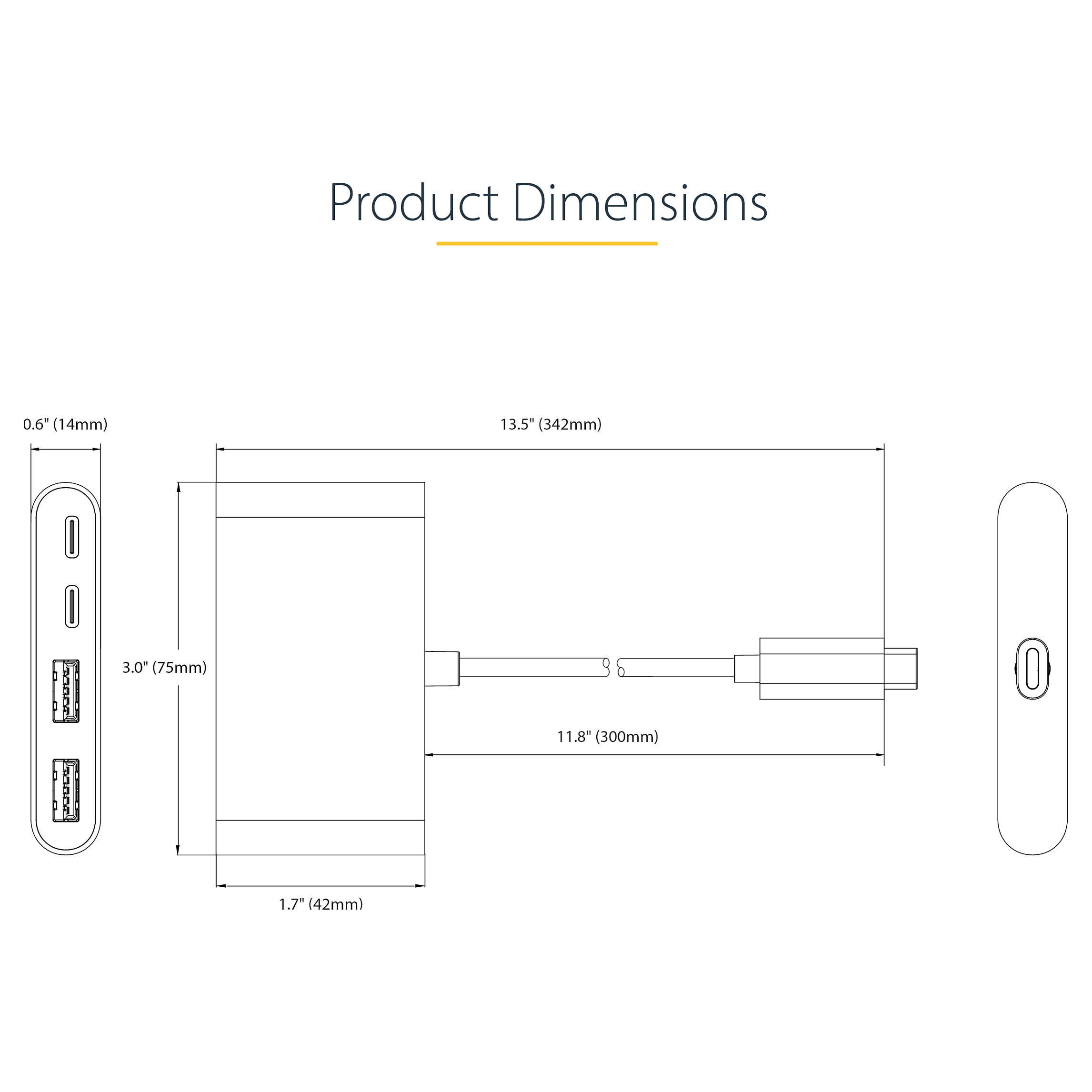 Hub StarTech 5G2A2CPDB / 2x USB-A + 2x USB-C / 5Gbps / 100W PD – Hiri - 6