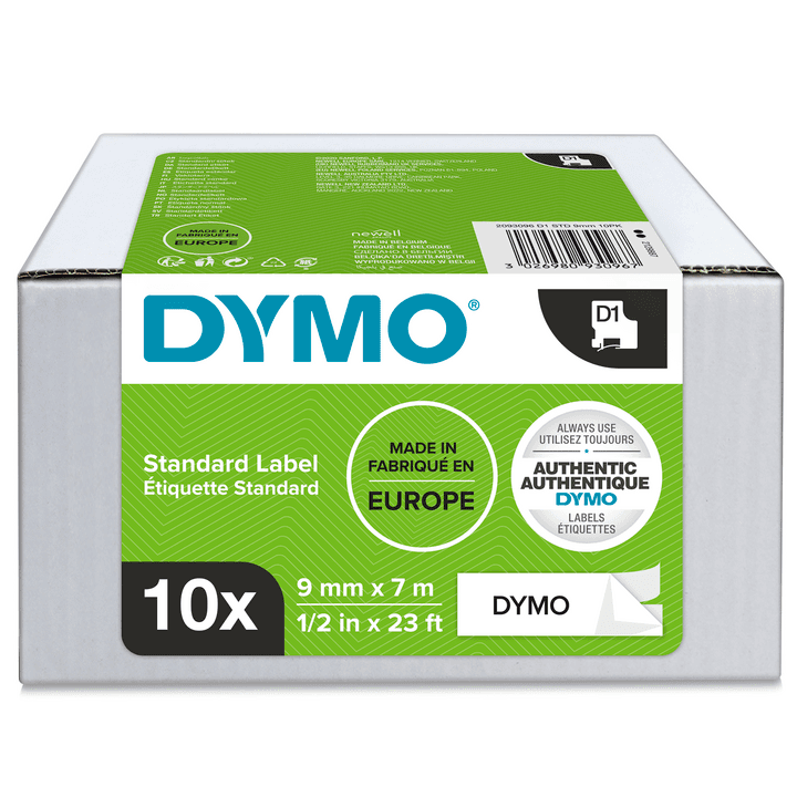 Shirit për Printer 3D Dymo Label 2093096 / 10 Pack - Zezë mbi Bardhë - 1