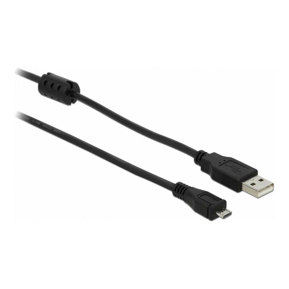 Kabllo USB DeLOCK 82335, USB 2.0 A në Micro-B, 2m - Zezë