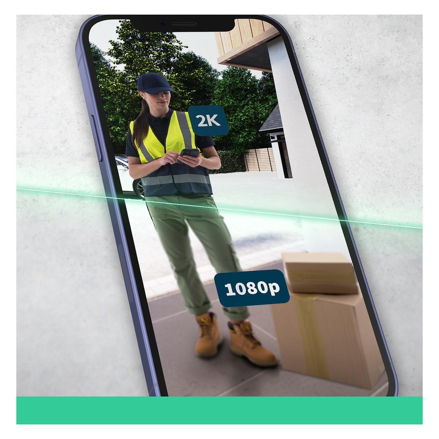 Kamerë Zile për Derë Arlo Essential 2, 2K, 180°, Audio 2-Kahëshe, Wi-Fi, Wired/Wireless, Bateri, IP65, Chime V2 - Zezë/Bardhë - 4