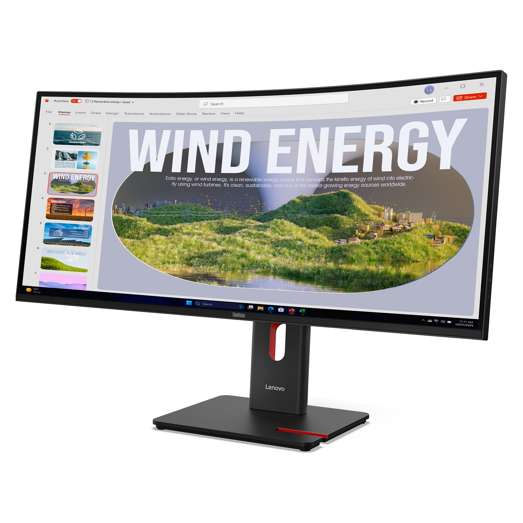 Monitor LENOVO ThinkVision T34WD‑40 / 34"/ UltraWide Quad HD VA / Curved / LED / 120Hz / 6ms / DisplayPort + HDMI + USB  – Zezë - 3