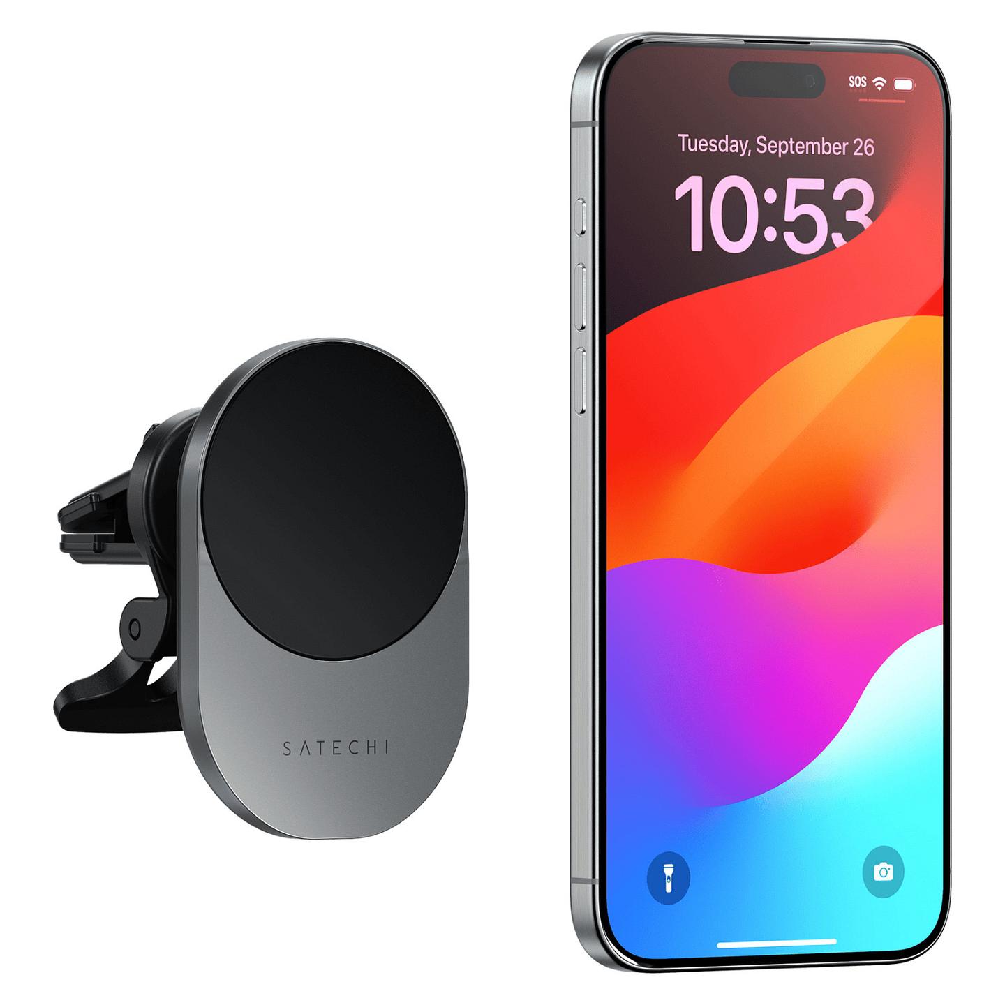 Mbajtëse Telefoni për Veturë Satechi ST-Q2CCM / 15W / Qi2 / Magnetic / 360° / USB-C / Air Vent - Gri - 3