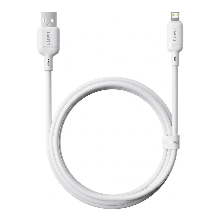 Kabllo USB Baseus Silky Series / USB-A në Lightning / 2.4A / 480Mbps / 2m – Bardhë