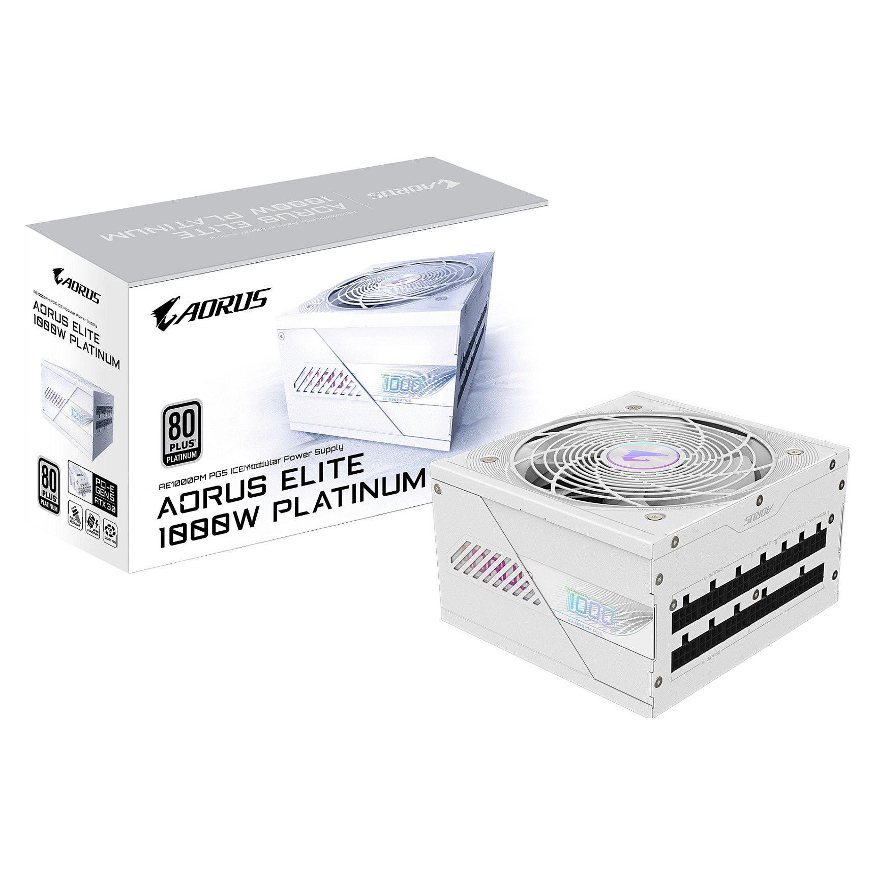 Furnizues Energjie PSU 1000W GIGABYTE AORUS ELITE AE1000PM PG5 80+ Platinum White - 1