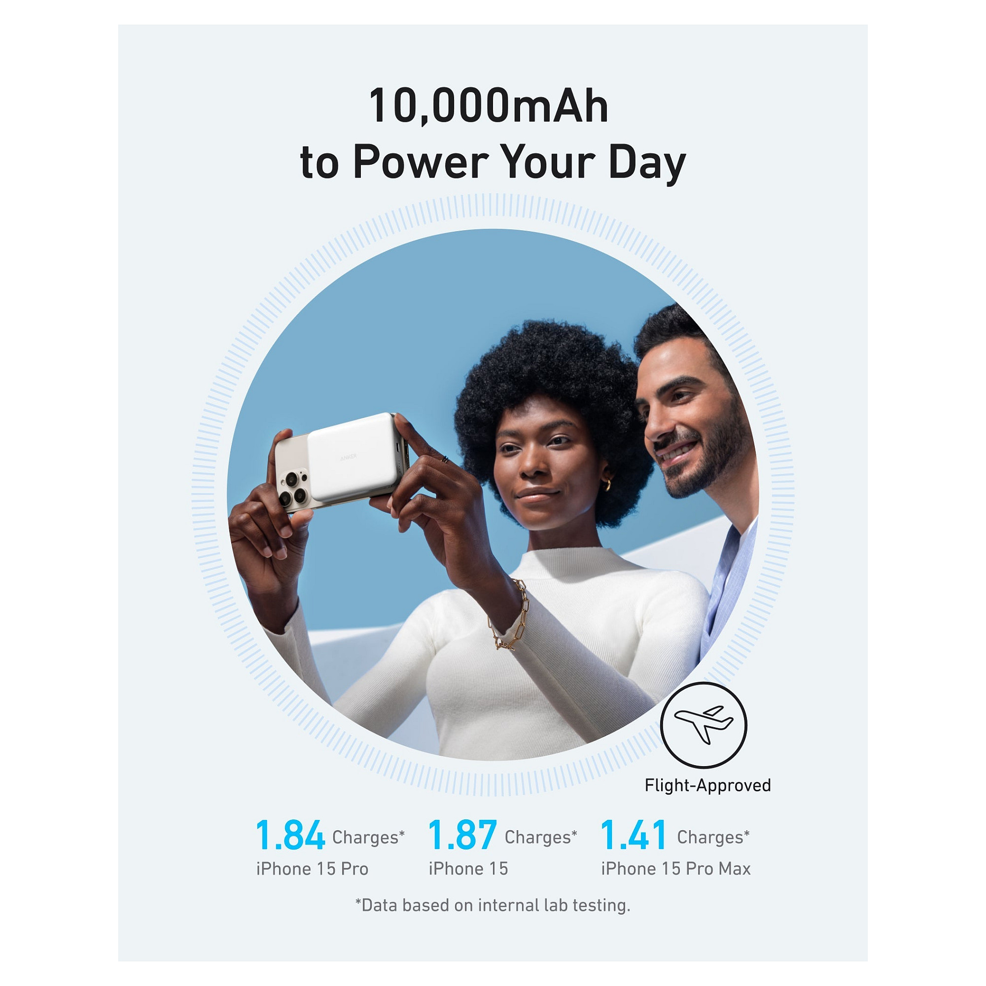 Powerbank ANKER / MagGo PowerBank / 10000mAh / Slim / Magnetic / iPhone 12+ & AirPods - Bardhë - 4