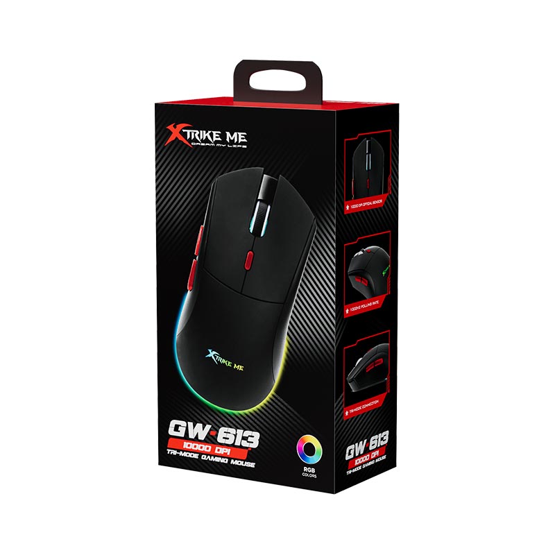 Maus Gaming XTRIKE ME GW-613 / Wireless / Bluetooth / 10000 DPI / 1000Hz / 6 Butona – Zezë - 3