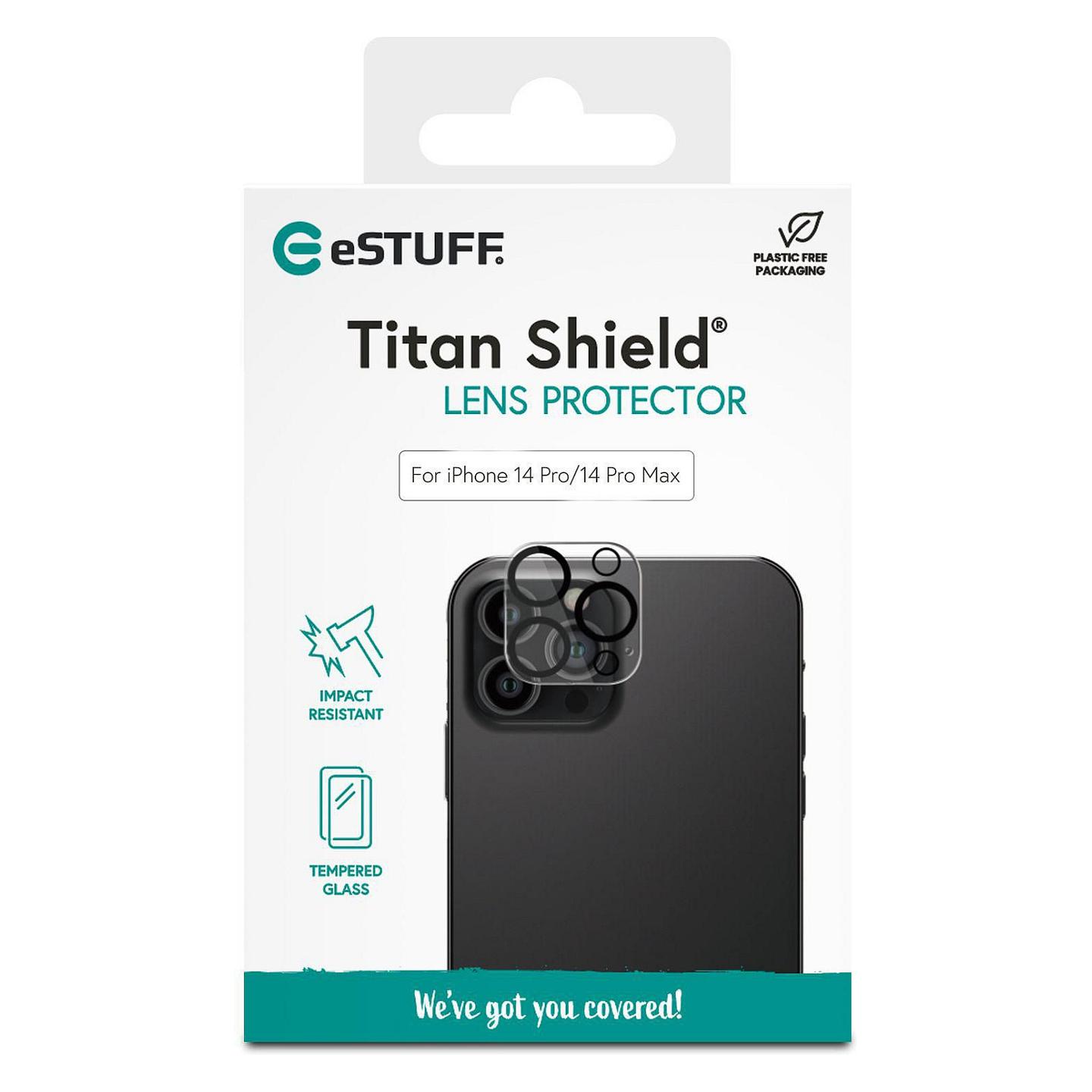 Mbrojtës për Kamerë eSTUFF Titan Shield, iPhone 14 Pro, iPhone 14 Pro Max, Xham i Temperuar, 9H, 3-në-1 - Transparent - 3