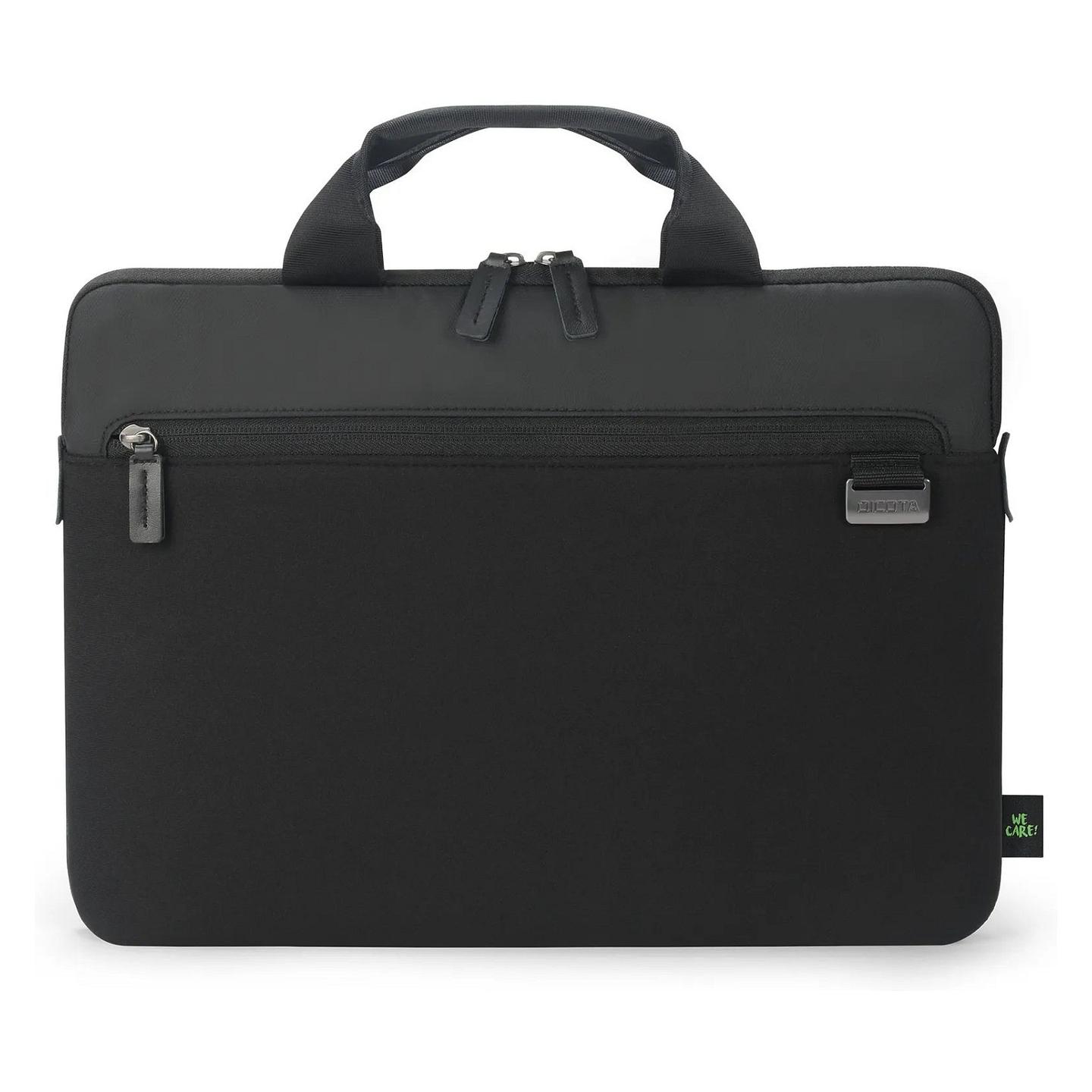 Çantë për Laptop DICOTA Sleeve Plus FIVE, 14", Neopren i ricikluar, Xhep për aksesorë, 0.3 kg - Zezë