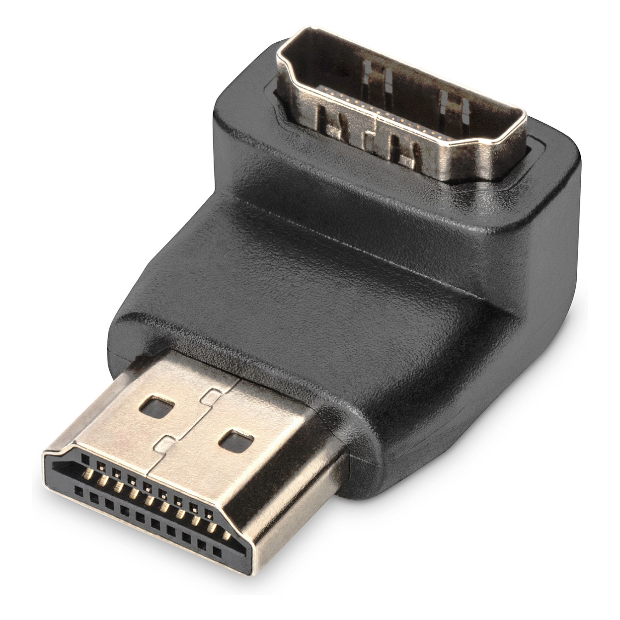 Kabllo HDMI DIGITUS / 90° këndor / Gold - Zezë - 1