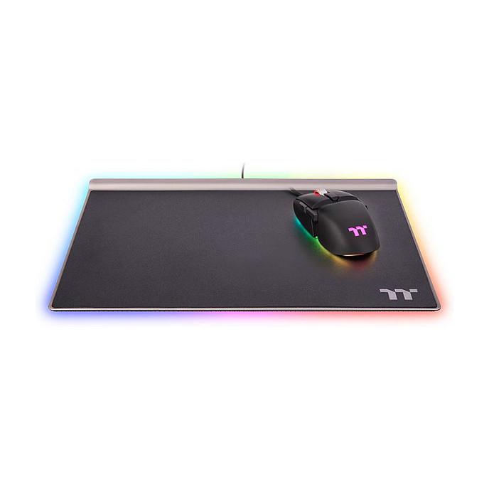 Mauspad Gaming Thermaltake ARGENT MP1 RGB / Sipërfaqe e fortë / RGB / USB / 359 × 254 mm / Bazë alumini – Zezë - 4