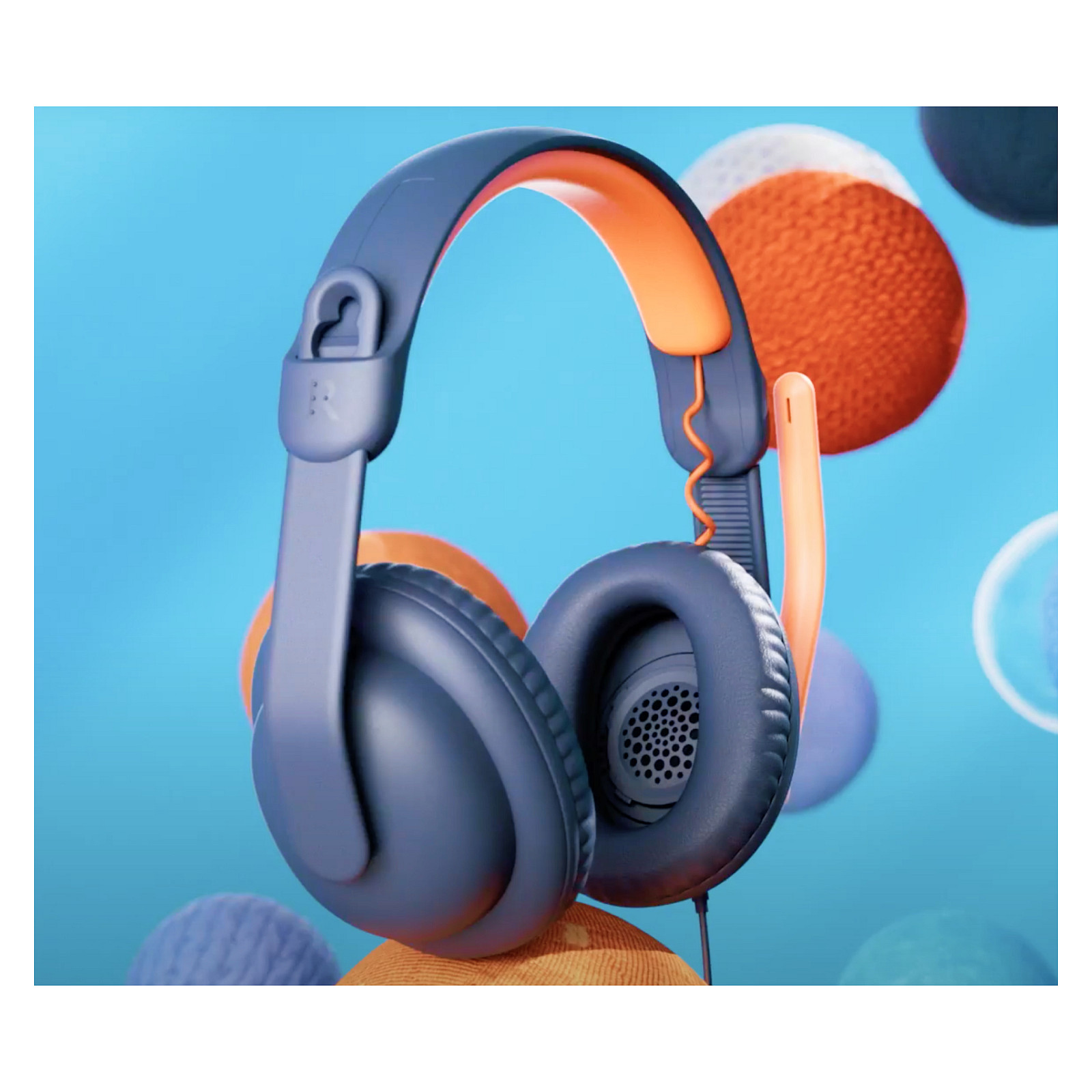 Kufje me Kabllo Logitech Zone Learn CLASSIC / WW-9006 - Blu/Portokalli - 4