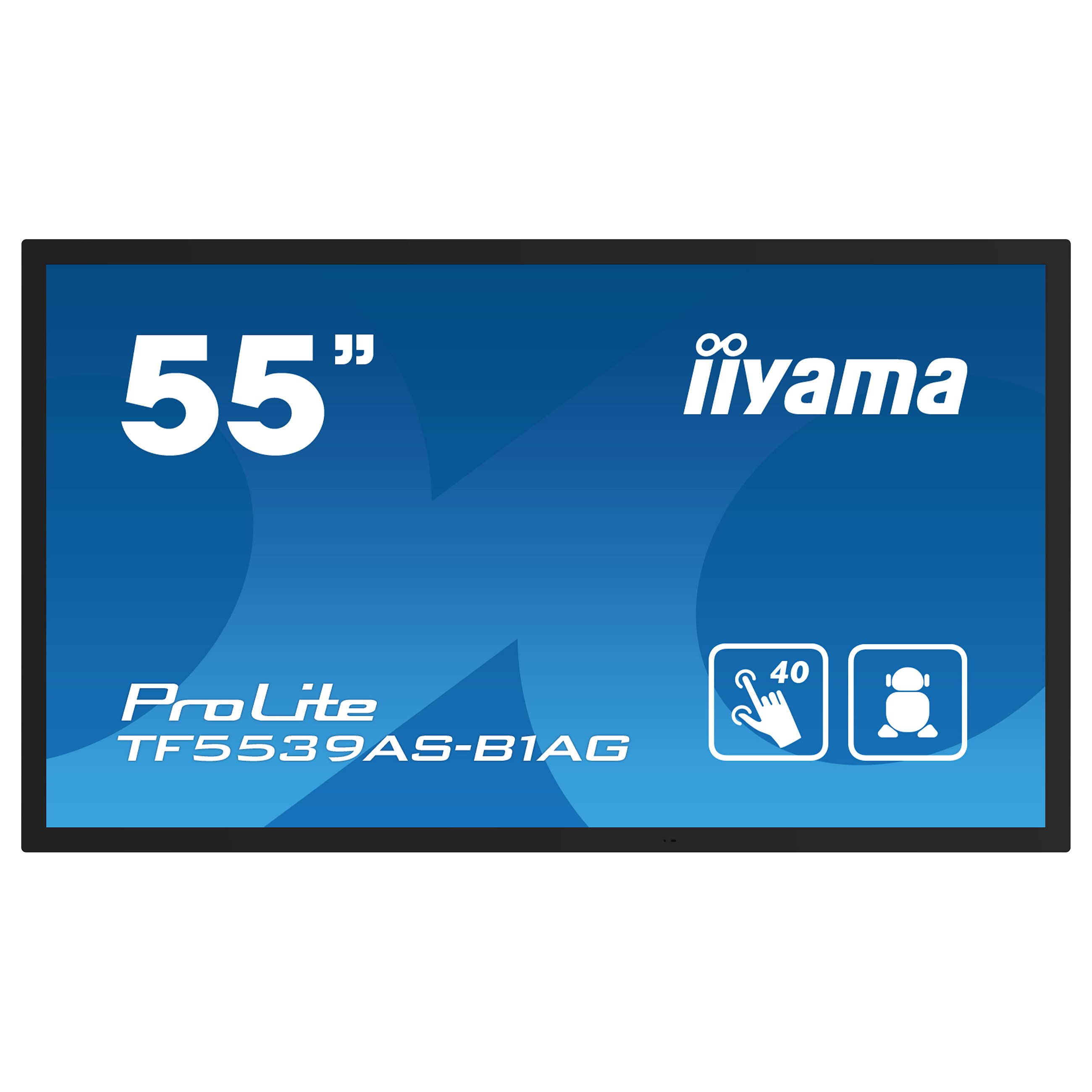 Ekran Interaktiv IIYAMA TF5539AS-B1AG / 54.6"/ 4K Ultra HD LED Multi Touch / 60Hz / 8ms / HDMI+DP - Zezë - 2