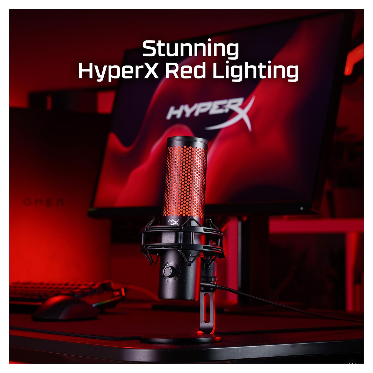 Mikrofon HyperX QuadCast 2 / USB-C / 24-bit / 96 kHz / 3 Kapsula Kondensatori 14mm / 4 Mode Regjistrimi / RGB - Zezë - 16