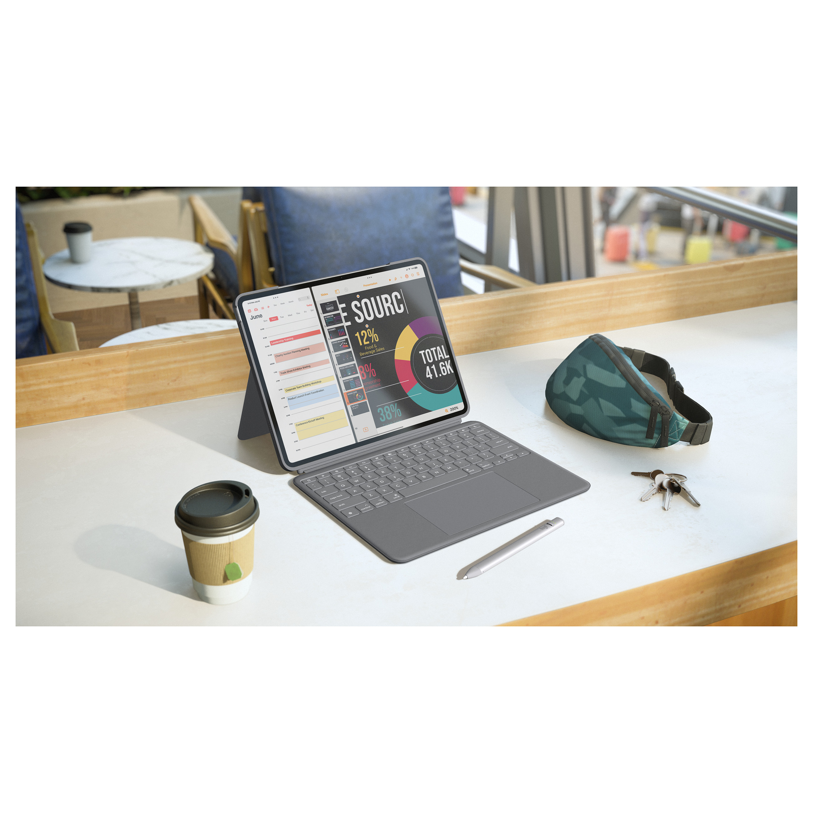 Tastierë Me kabllo Logitech Combo Touch / QWERTY / US International / Trackpad / Smart Connector - Gri - 8
