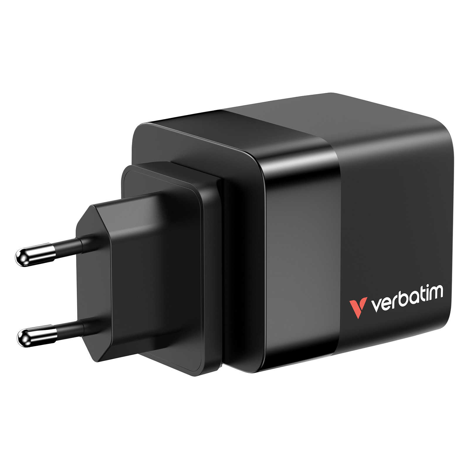 Adapter Verbatim GaN 65W / 2-Port USB-C/USB-A / with integrated cable / EU / UK / US - 7