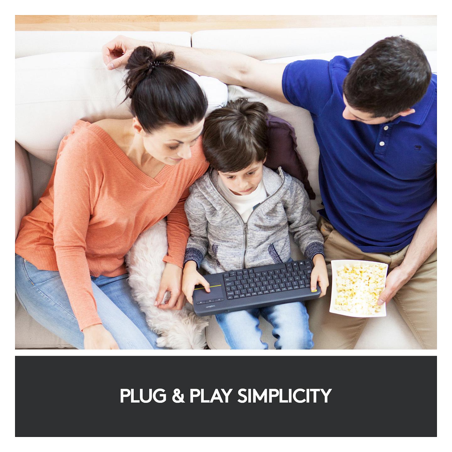 Tastierë pa kabllo Logitech K400 Plus / Me Touchpad / USB-A / QWERTZ / 2000 mAh – E zezë - 10