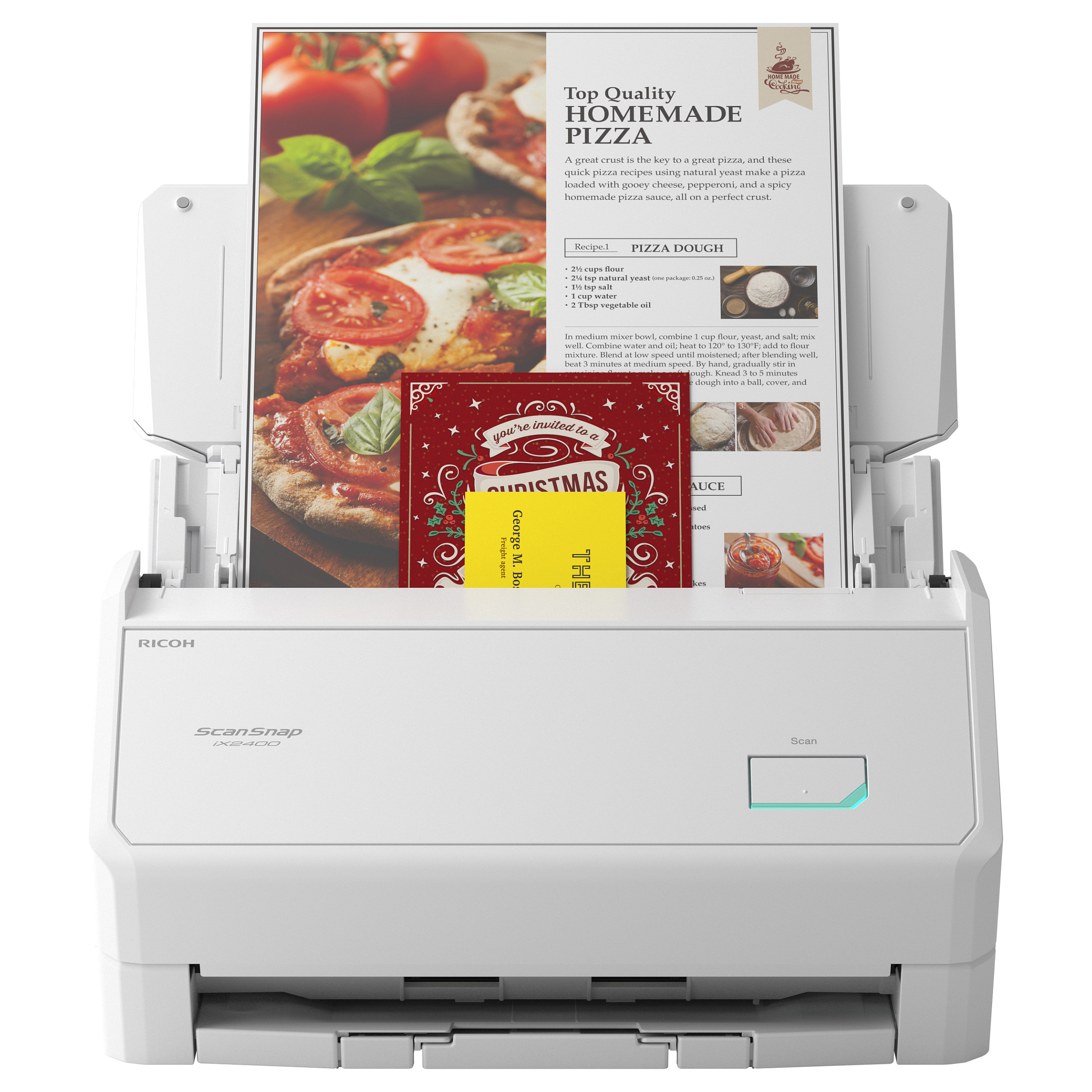 Skaner Ricoh ScanSnap iX2400 Document / 45ppm / 90ipm / A4 Duplex / ADF/ USB 3.2 - Bardhë - 2