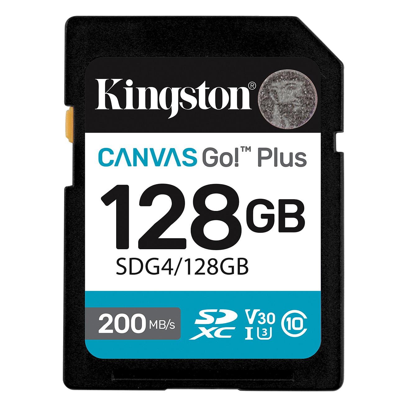 Kartë Memorie Kingston Canvas Go! Plus / 128GB / SDXC / UHS-I / U3 / V30 / Class 10 / 200MB/s Lexim / 160MB/s Shkrim - Zezë