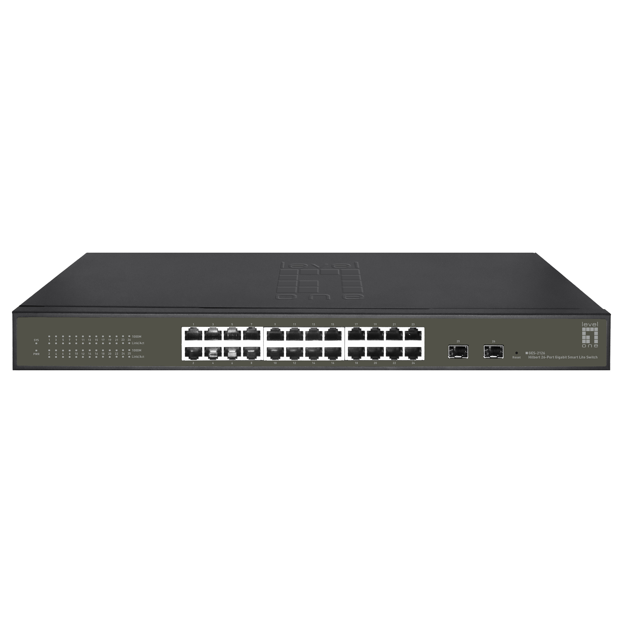 Switch 24x GE GES-2126 2xGSFP 19" Hilbert - 1