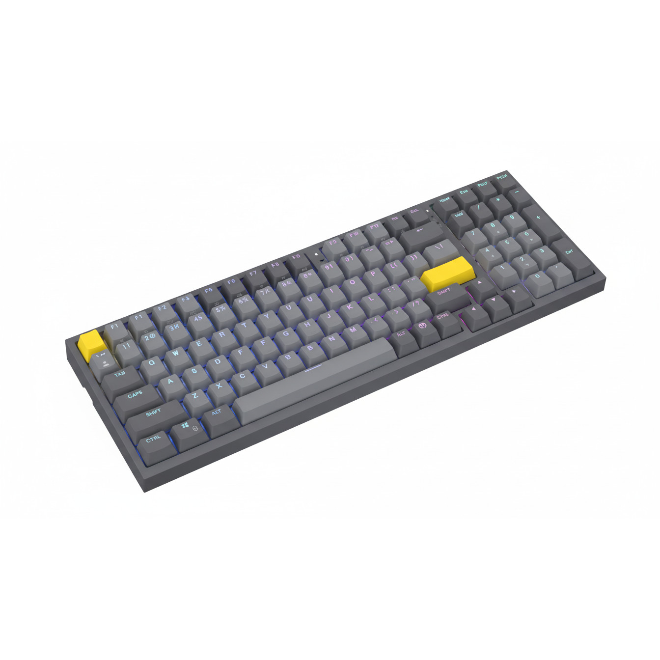 Tastierë Gaming ENDORFY Celeris 1800 / Wired & Wireless / DE / Mekanike / Yellow Switches / ARGB / 101 Taste - Gri