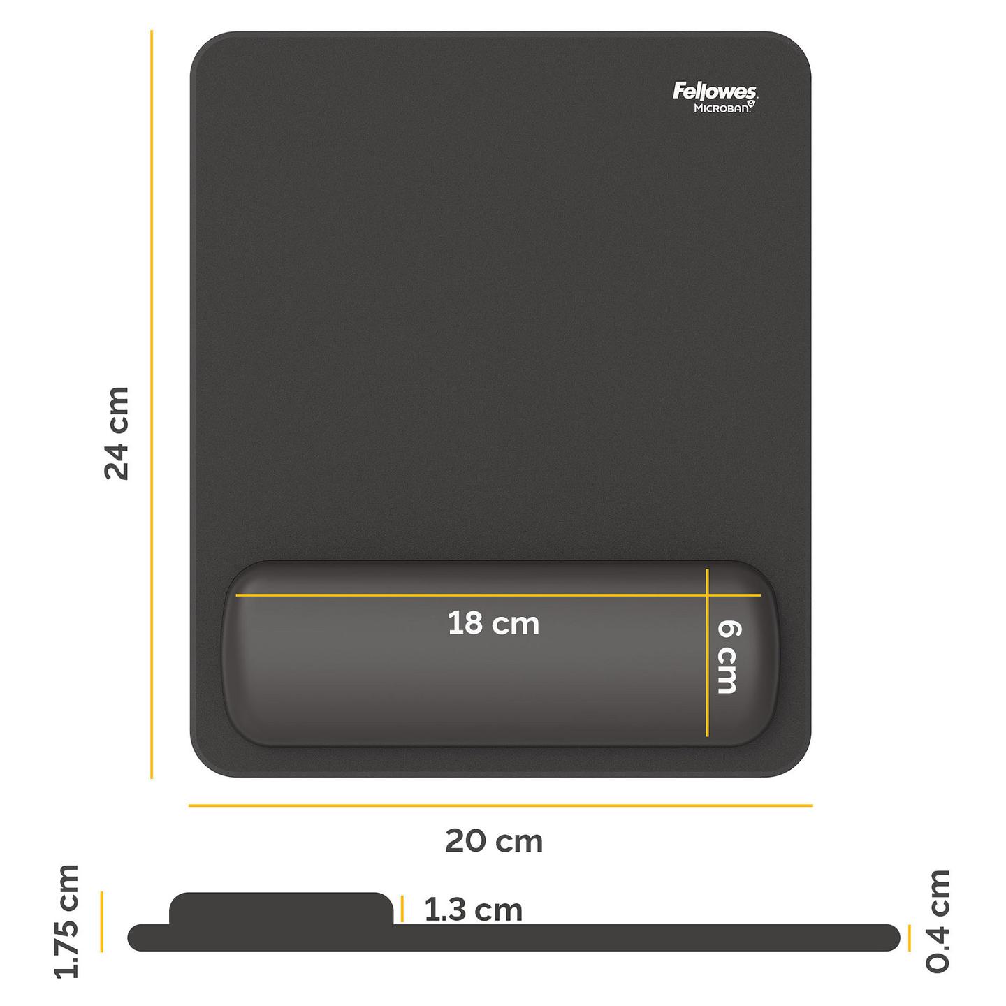 Mauspad Fellowes Breyta 100142555 / Me Mbështetëse për Kyçin / 240 x 200 x 17.5 mm – Zezë - 3