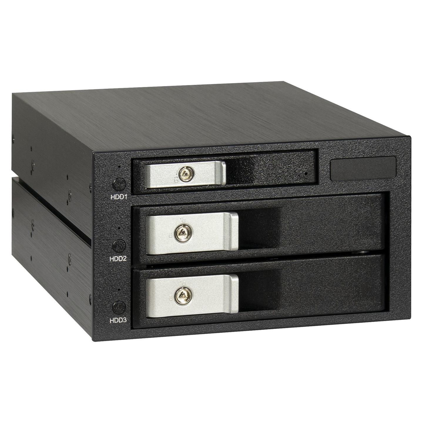 Këllëf për disqe Inter-Tech ST-3525, 2x 3.5" + 1x 2.5", SATA III, Hot-Swap, 2x 5.25" - Zezë