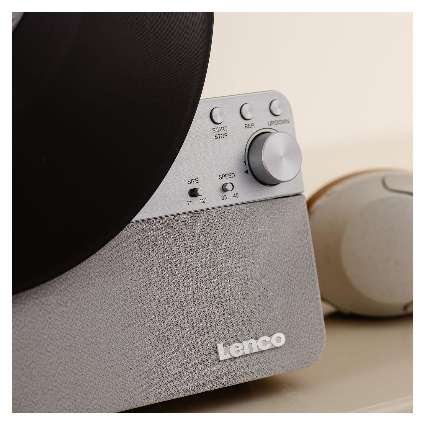 Gramafon Lenco LSA-071SI, Me Rrip, Plotësisht Automatik, Bluetooth, 10 W, dalje kufjesh 3.5 mm - Gri - 9