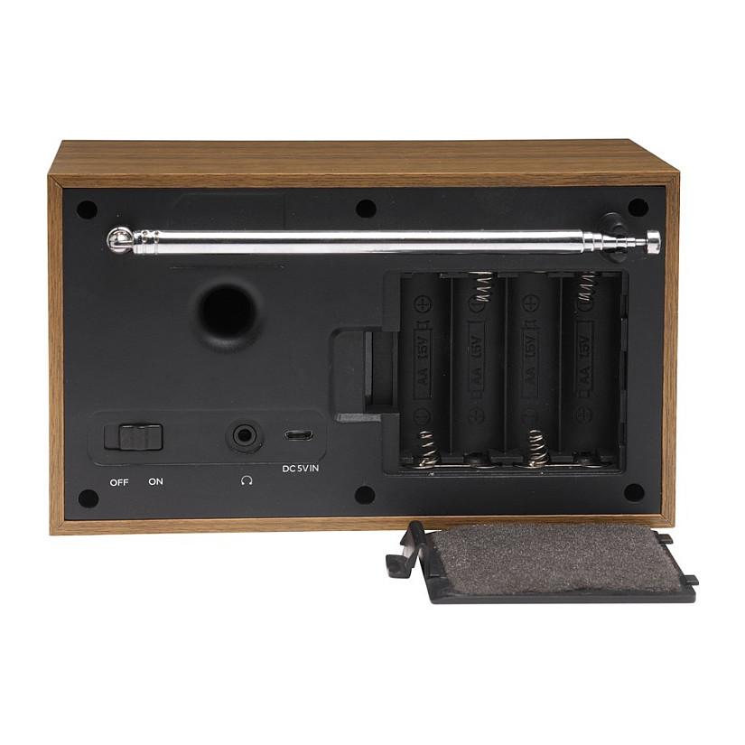 Radio Denver DAB-46WHITE, DAB+, FM, 2 W RMS, Ekran LCD, Antenë e jashtme, Bateri AA - Kafe, bardhë - 4