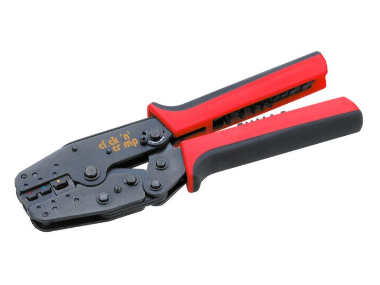 Pincë Presimi CIMCO Click'n'Crimp 106000, 3 Inserte të Ndërrueshme, 0.5–10mm² - Kuqe/Zezë