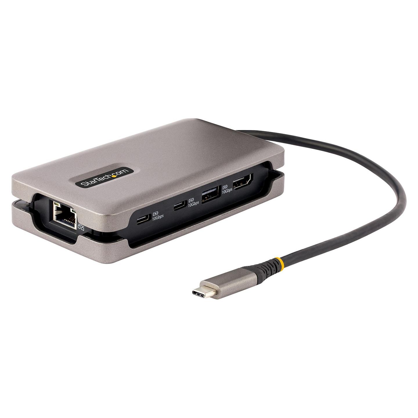 Adapter Multiport USB-C StarTech.com DKT31CH2CPD3, HDMI 4K 60Hz HDR, 2× USB-C 10Gbps + USB-A 10Gbps, Gigabit Ethernet, 100W PD - Hiri