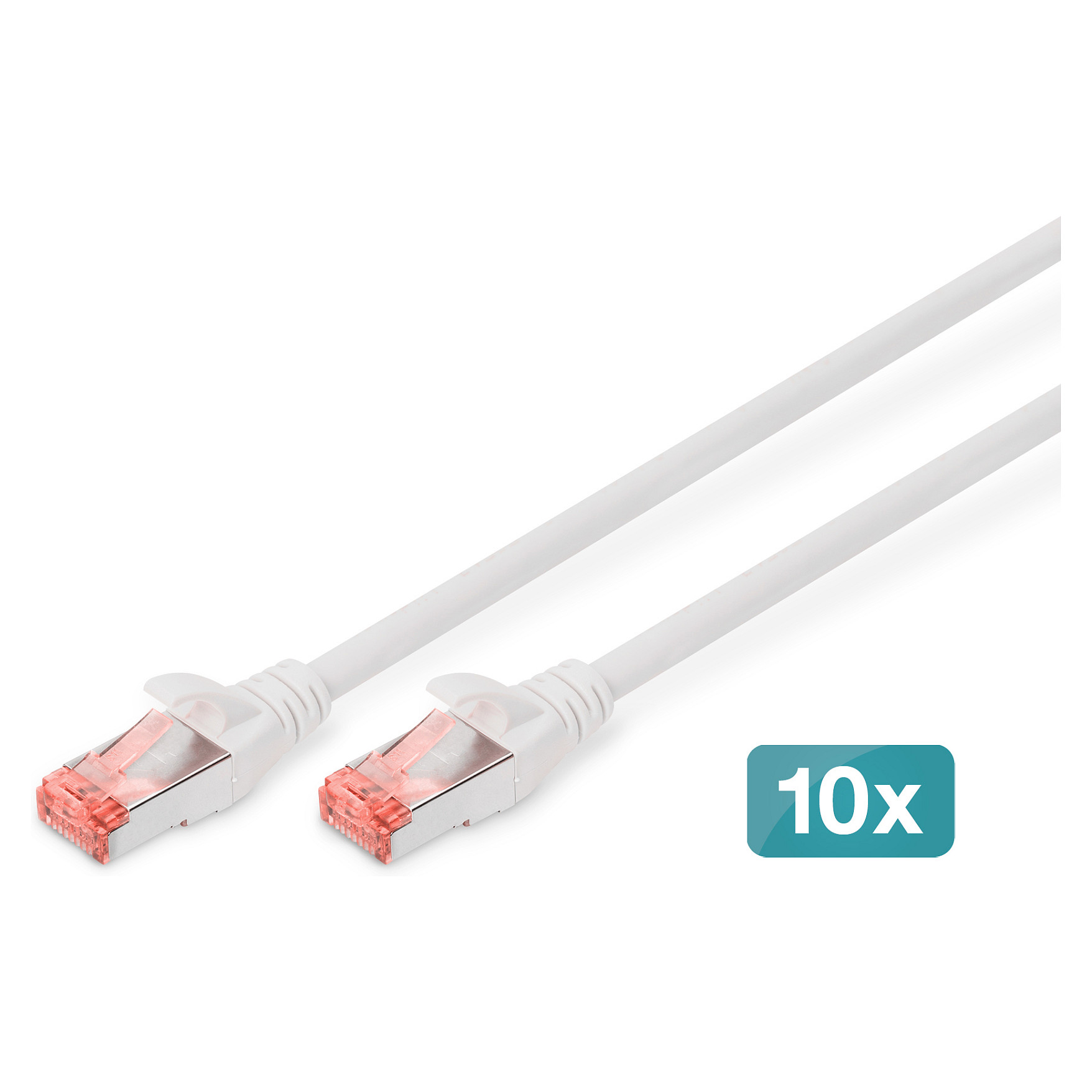 Kabllo për Rrjet DIGITUS Cat6 S/FTP Patch Cable / 10 pcs / 0.25m – Bardhë - 1
