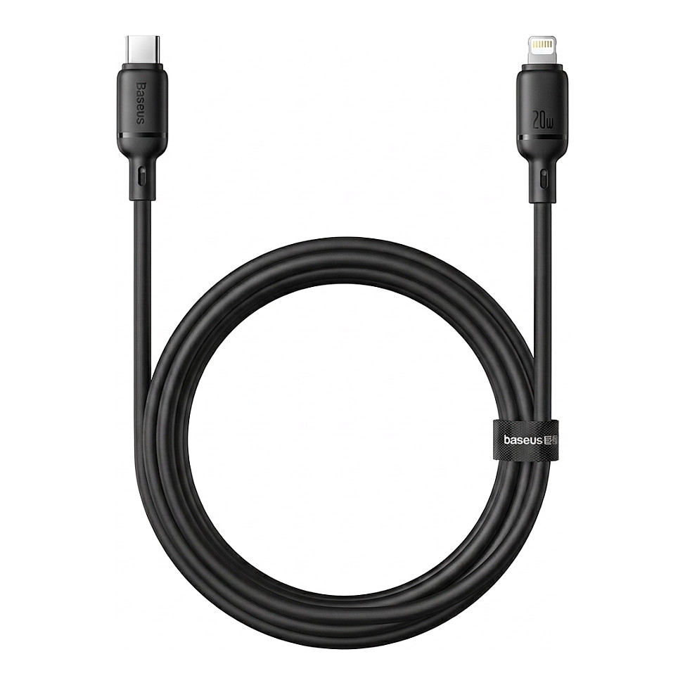 Kabllo USB Baseus Silky Series / USB-C në Lightning / 2m – Zezë