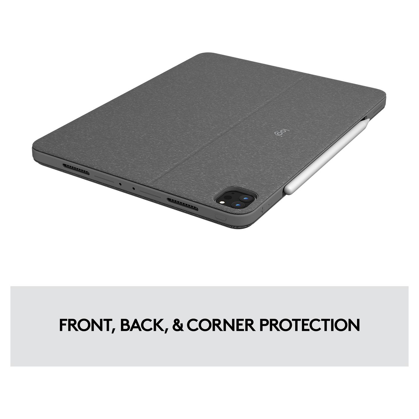 Tastierë me mbështjellëse Logitech Combo Touch për iPad Pro 12.9", me trackpad, taste me ndriçim, Smart Connector, QWERTY britanike – Gri - 5