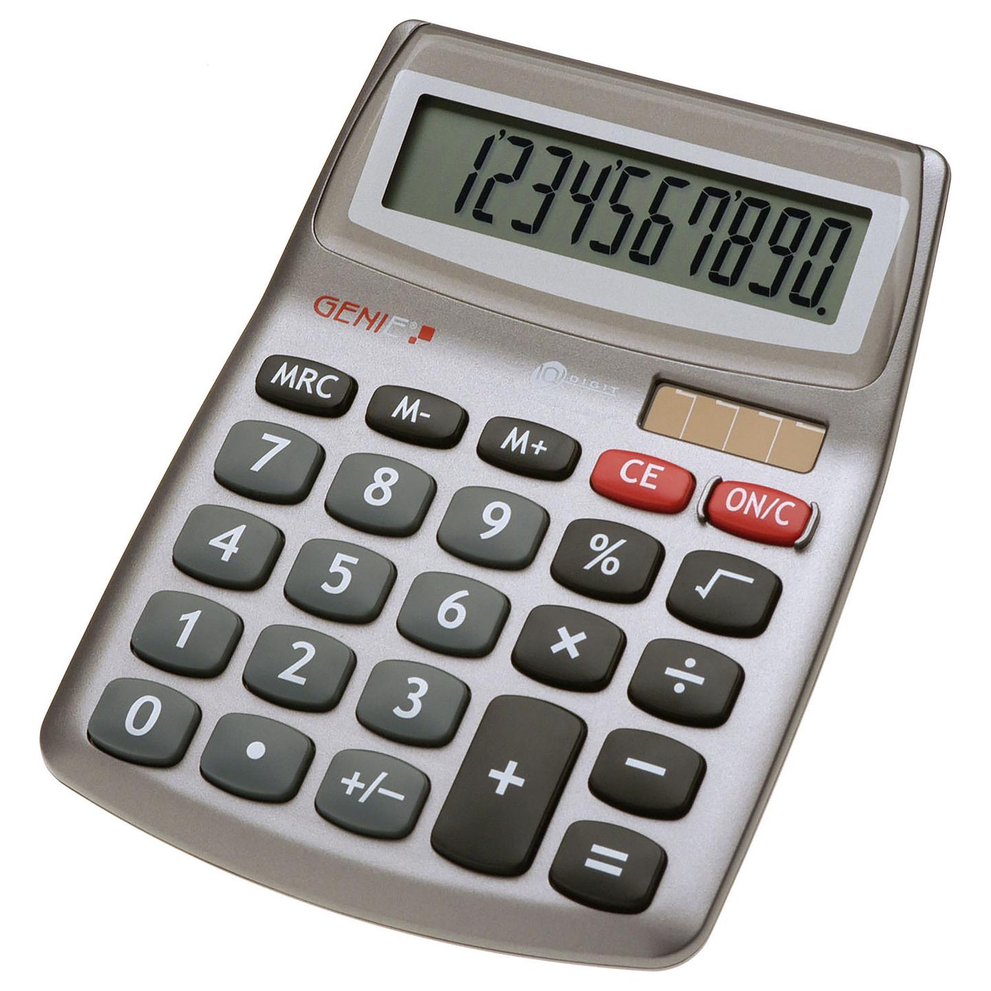 Kalkulator GENIE 540, 10 shifra, LCD, Dual-Power, funksion përqindjeje, rrënjë katrore, memorie - Hiri