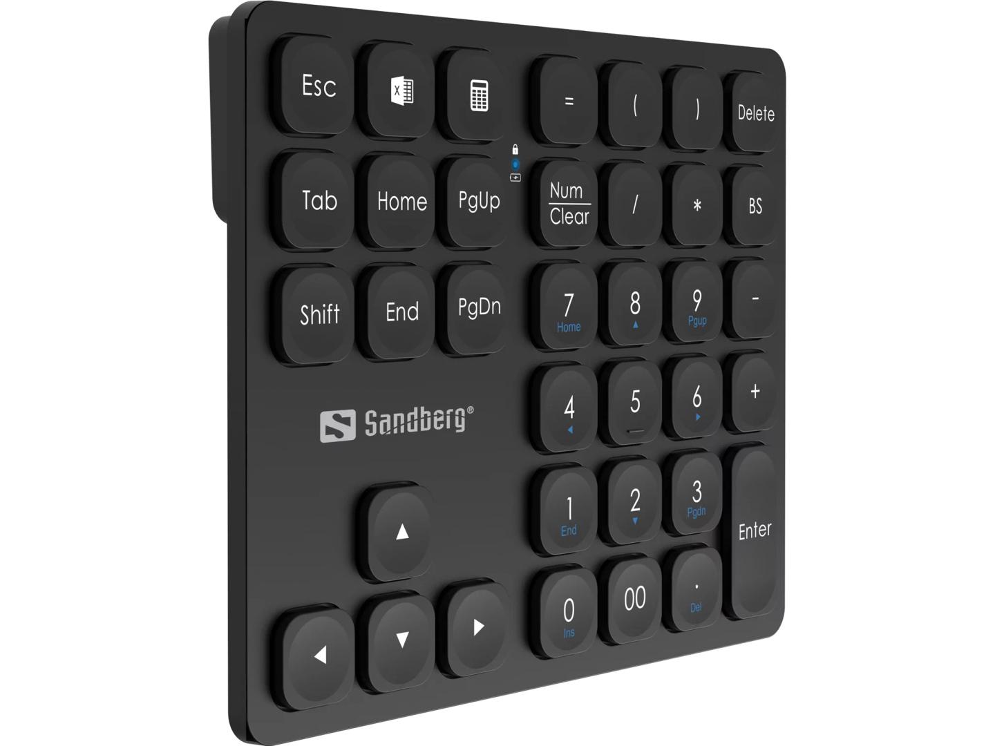 Tastierë Pa kabllo Sandberg Wireless Numeric Keypad Pro / 2.4 GHz + Bluetooth / USB-A - Zezë - 3