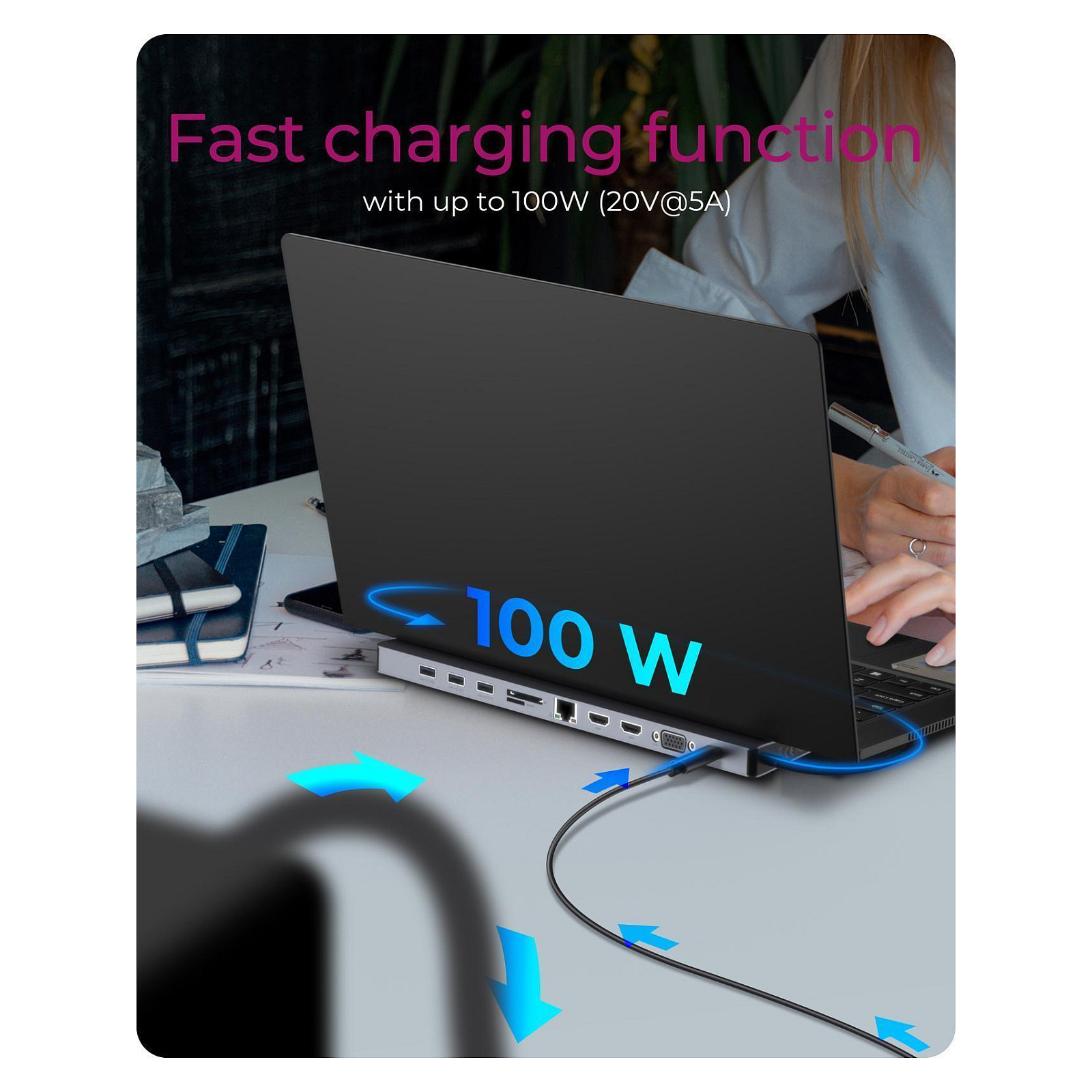 Docking Station ICY BOX IB-DK2106a-CPD USB-C 11in1 PD 100W - 6
