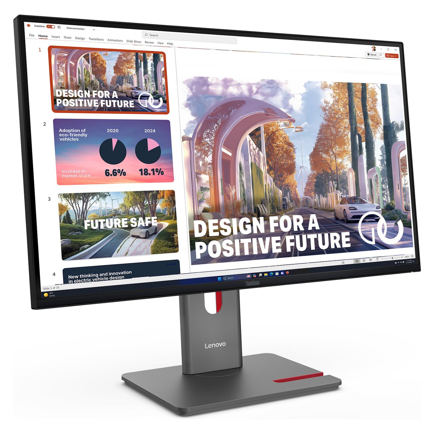 Monitor Lenovo ThinkVision P27QD-40 / 27" / WQHD LED / 100Hz / 6ms / HDMI+DP+USB-C - Zezë - 4