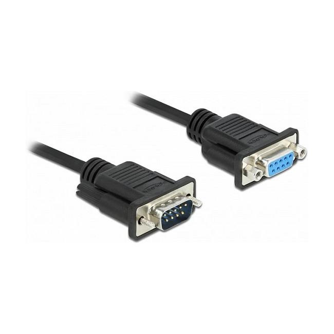 Kabllo Serial DeLOCK 86599 / RS-232 D-Sub9 Male në D-Sub9 Female / 1:1 / 10 m - Zezë - 1