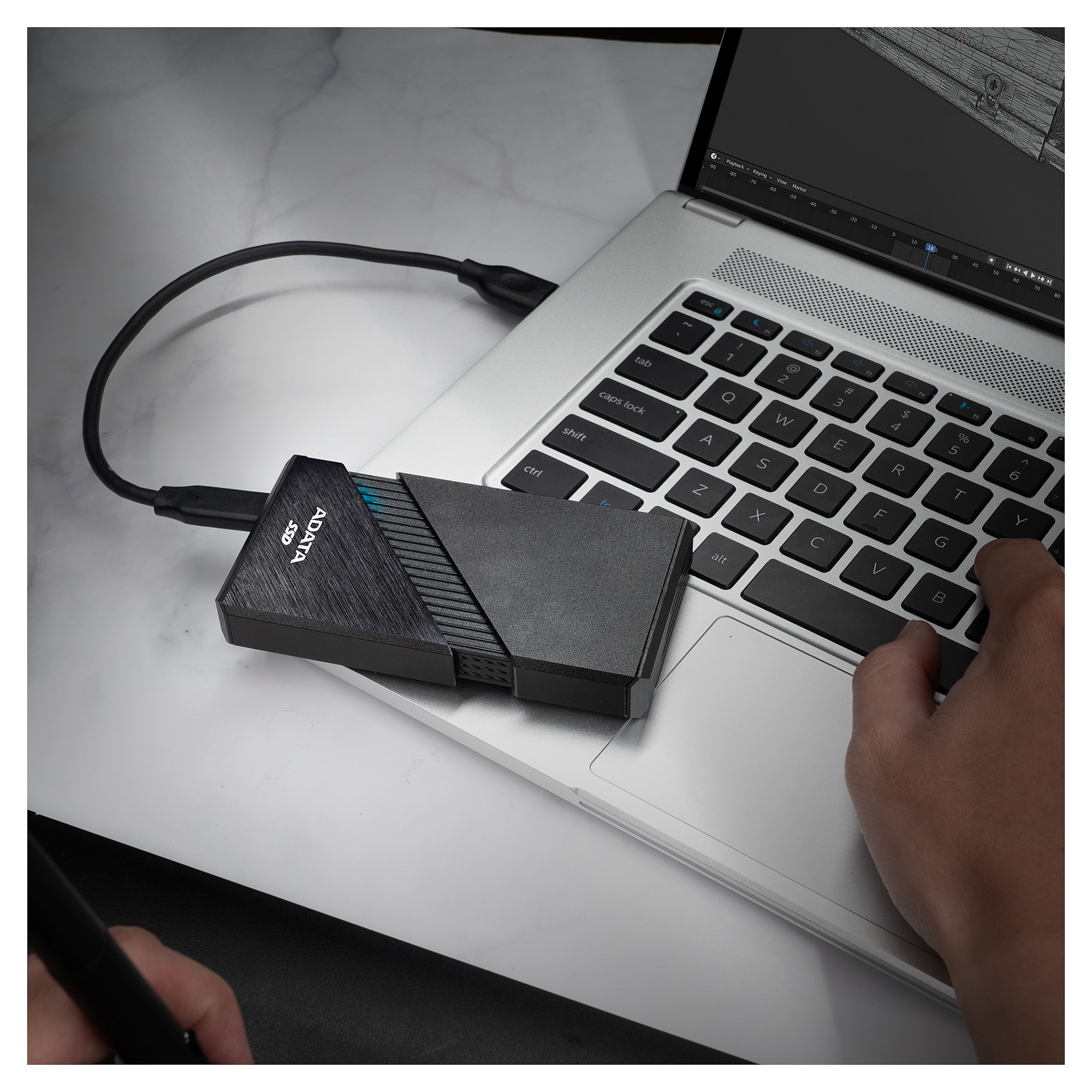 SSD e Jashtme 1TB ADATA Portable SE920 USB 3.2 e zezë - 11