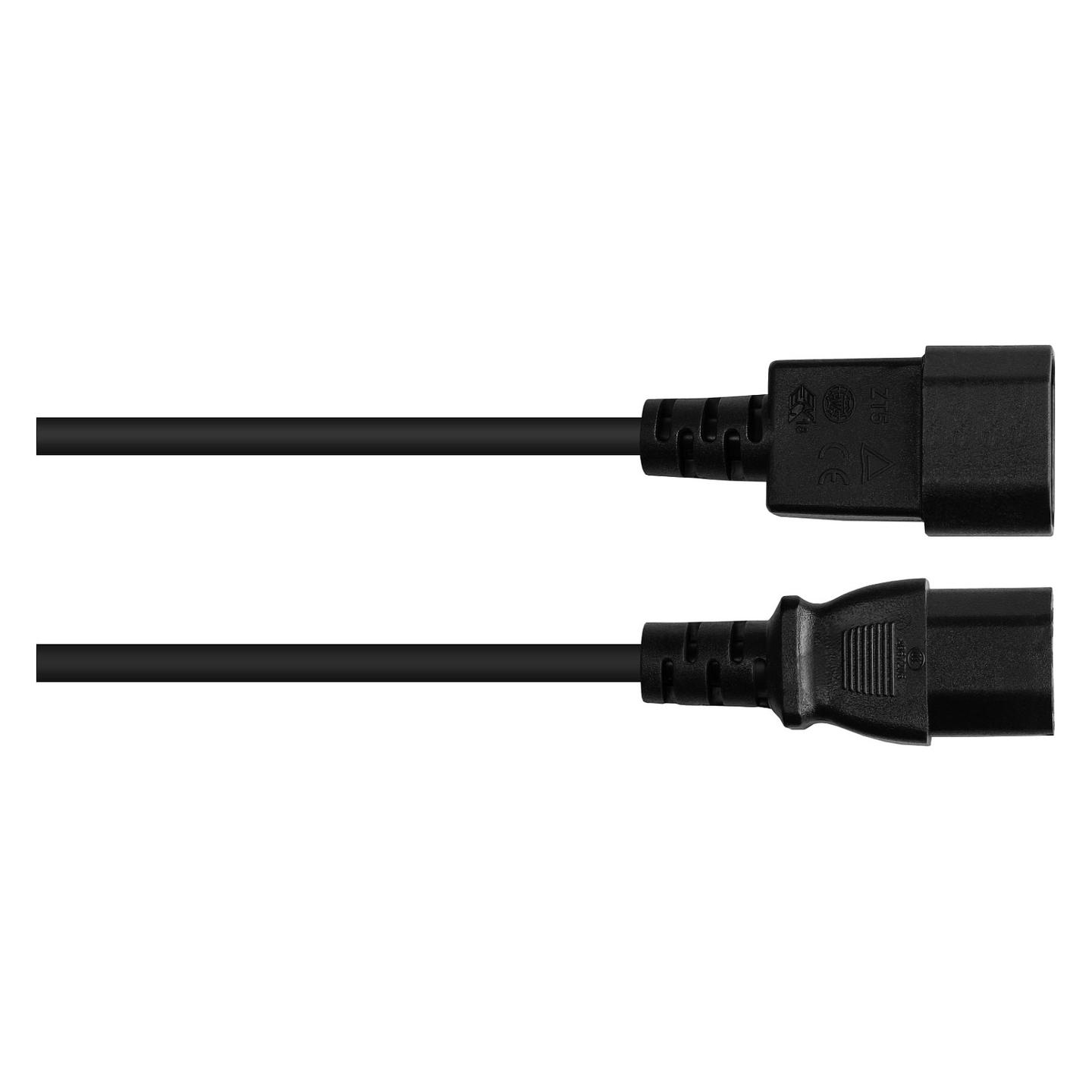 Kabllo për Furnizim me Energji ALCASA P1450-S050 / IEC C14-C15 / H05V2V2-F / 3x1.00 mm² / 250 V / 10 A / 5m - Zezë - 2
