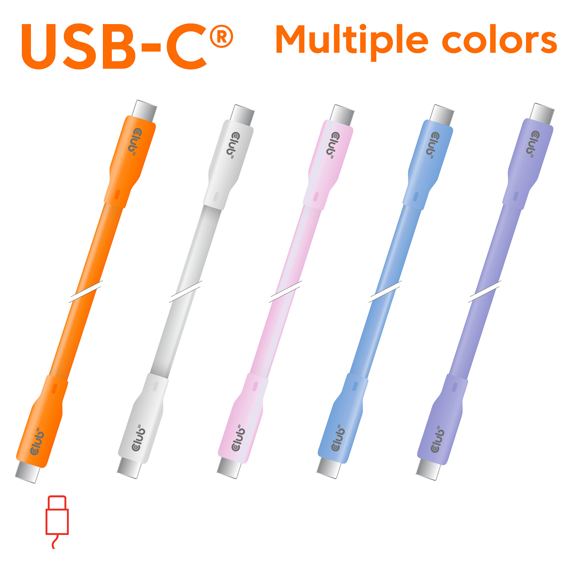 Club3D Lifestyle Kabllo USB‑C / PD 240W / 20 Gbps / 2.0m / St–St - Bardhë - 2