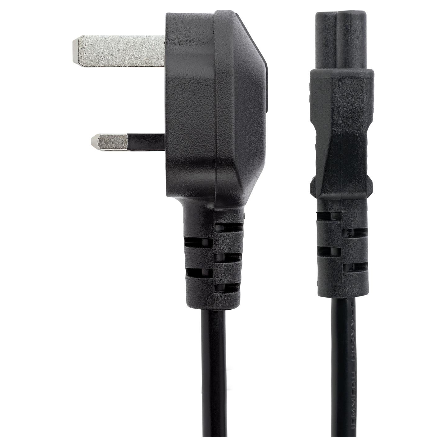 Kabllo për Furnizim me Energji StarTech.com PXTNB3SUK1M / BS 1363 - C5 / 18 AWG / 250 V / 2.5 A / 1m - Zezë - 4