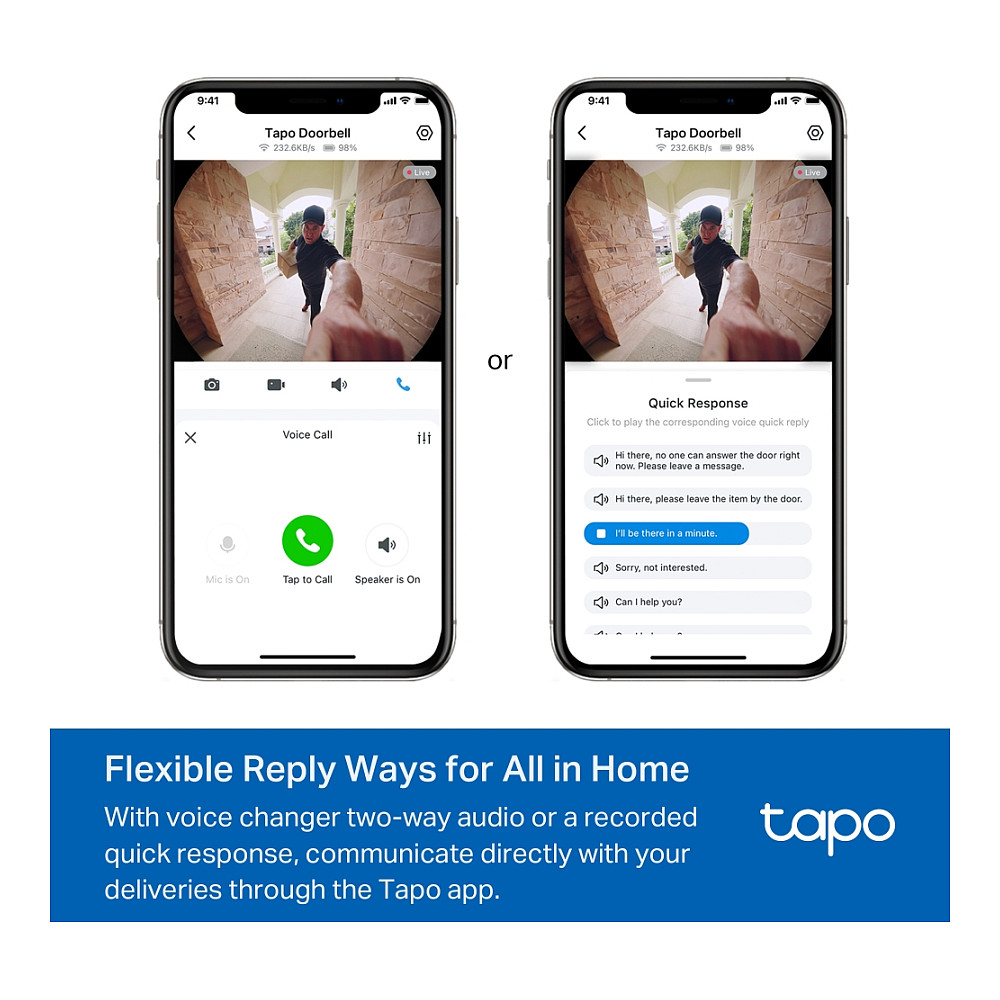 Kamerë Sigurie IP CCTV TP-Link Tapo D235 / Video Doorbell / 5MP / 2560×1920 / Wi-Fi / IP66 - Bardhë/Zezë - 5